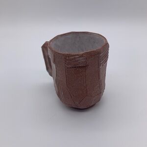 Decorative Art Pottery 5 Oz Mug With Frosted Interior & Exterior Finish Signed